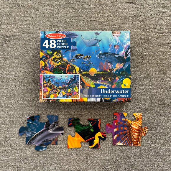 Toddler Puzzles - Set of 2 - 48 Pieces - Fish - Solar System - Melissa & Doug - Picture 3 of 4